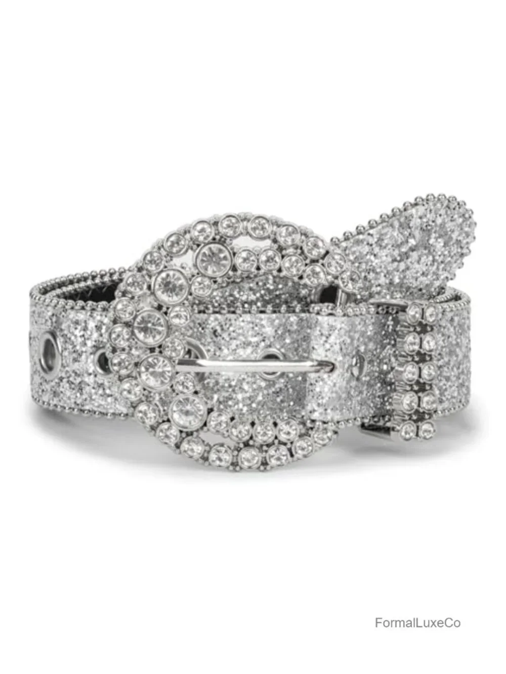 Rhinestone Western Belt - Bling Cowboy Belt - Sparkly Diamond Buckle PU Leather
